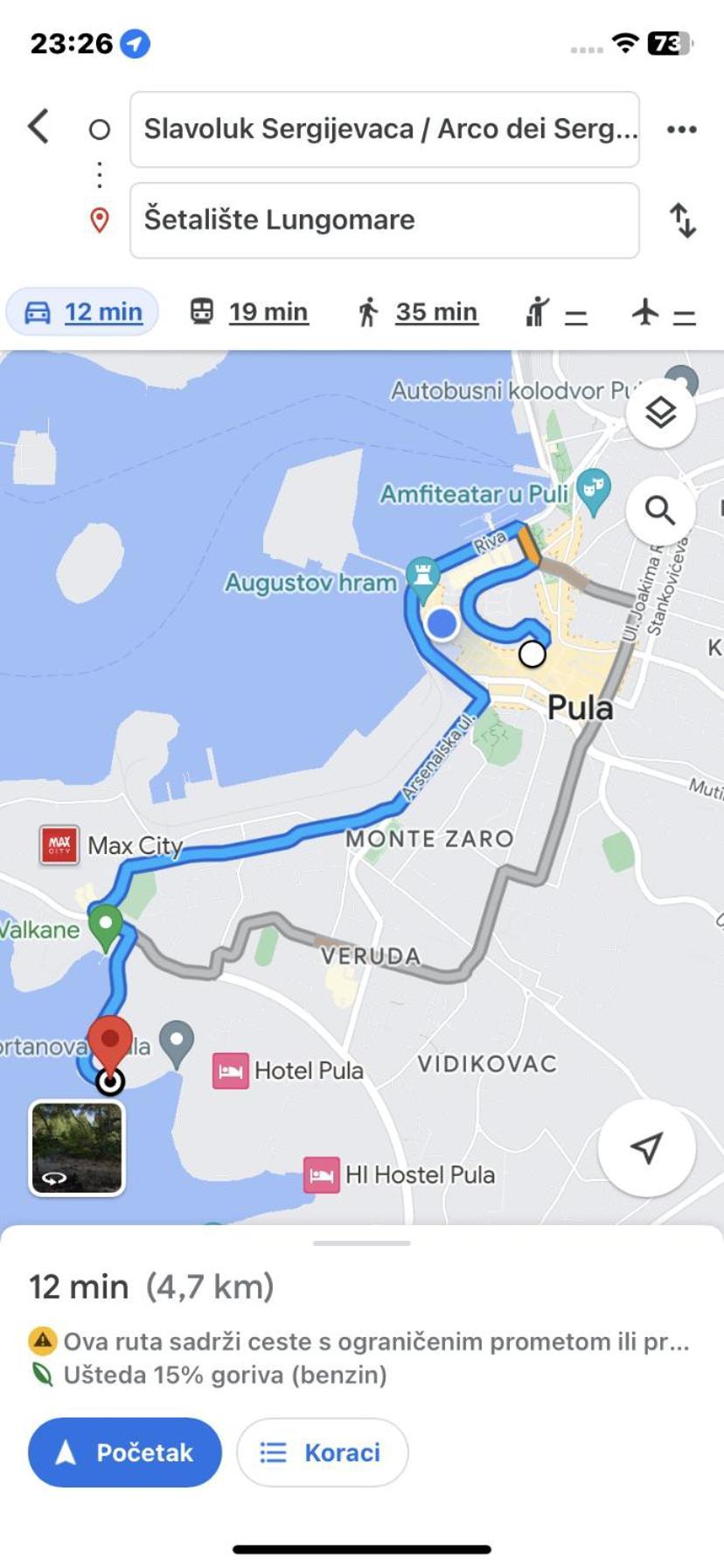 Augusta Lägenhet Pula Exteriör bild